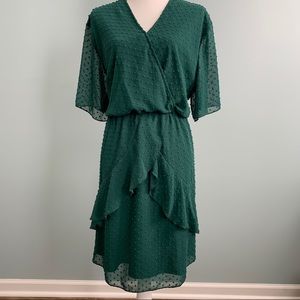 SHEIN Green Swiss Dot Dress